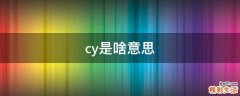cy是啥意思