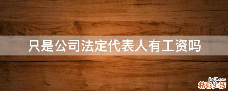 只是公司法定代表人有工资吗