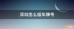 深圳怎么摇车牌号