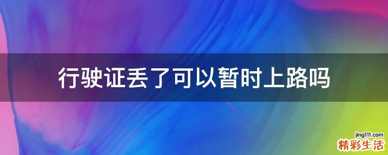 行驶证丢了可以暂时上路吗