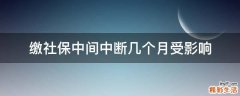 缴社保中间中断几个月受影响