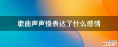 歌曲声声慢表达了什么感情