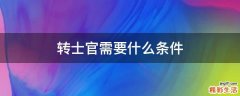 转士官需要什么条件