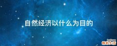 自然经济以什么为目的