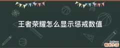 王者荣耀怎么显示惩戒数值