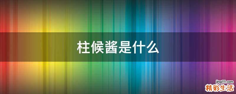 柱候酱是什么