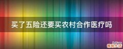 买了五险还要买农村合作医疗吗