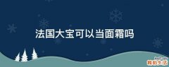 法国大宝可以当面霜吗