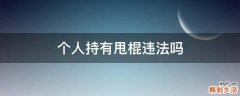 个人持有甩棍违法吗