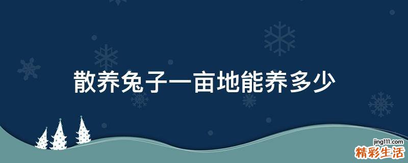 散养兔子一亩地能养多少