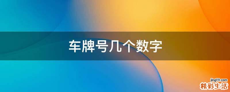 车牌号几个数字