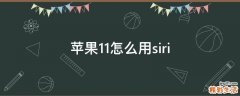 苹果11怎么用siri