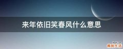来年依旧笑春风什么意思