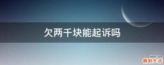 欠两千块能起诉吗