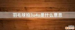 羽毛球拍3u4u是什么意思