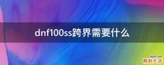 dnf100ss跨界需要什么