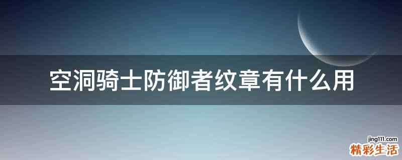 空洞骑士防御者纹章有什么用