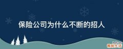 保险公司为什么不断的招人