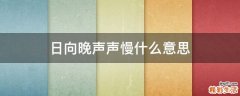 日向晚声声慢什么意思
