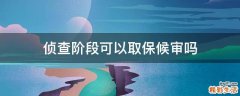 侦查阶段可以取保候审吗