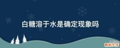 白糖溶于水是确定现象吗