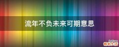 流年不负未来可期意思