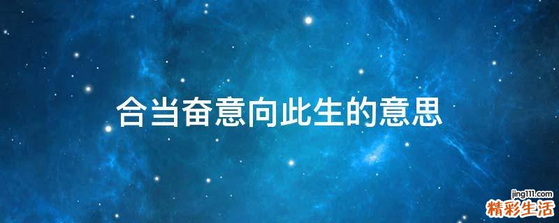 合当奋意向此生的意思