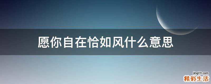 愿你自在恰如风什么意思