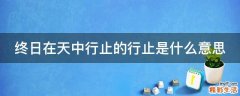 终日在天中行止的行止是什么意思