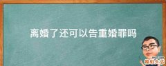 离婚了还可以告重婚罪吗