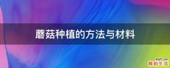 蘑菇种植的方法与材料