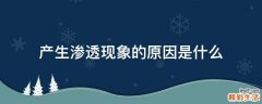 产生渗透现象的原因是什么