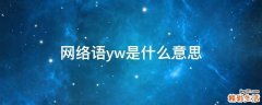 网络语yw是什么意思