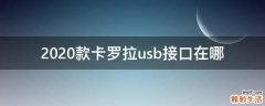 2020款卡罗拉usb接口在哪