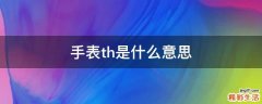 手表th是什么意思
