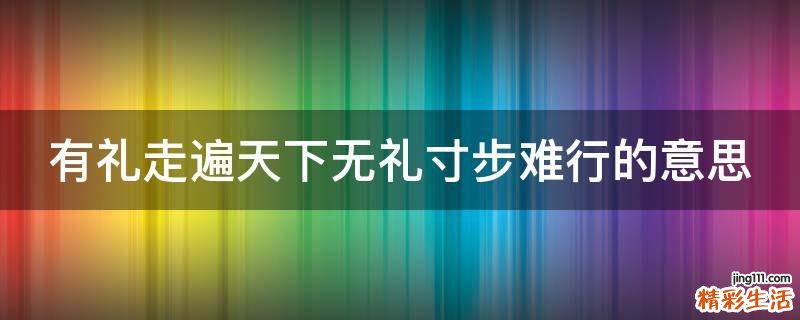 有礼走遍天下无礼寸步难行的意思