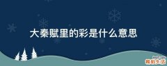 大秦赋里的彩是什么意思