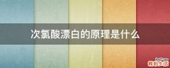 次氯酸漂白的原理是什么