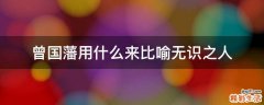 曾国藩用什么来比喻无识之人