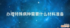 办理特殊病种需要什么材料准备