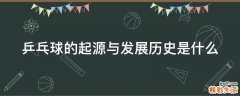 乒乓球的起源与发展历史是什么