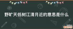 野旷天低树江清月近的意思是什么