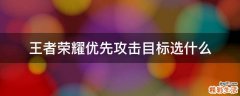 王者荣耀优先攻击目标选什么