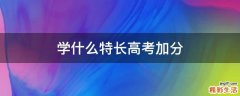 学什么特长高考加分