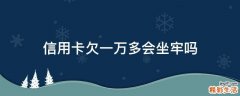 信用卡欠一万多会坐牢吗