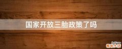 国家开放三胎政策了吗