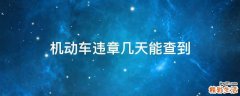 机动车违章几天能查到