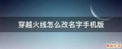 穿越火线怎么改名字手机版
