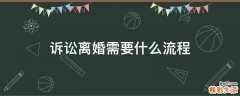 诉讼离婚需要什么流程