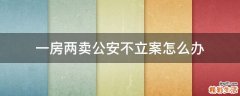 一房两卖公安不立案怎么办